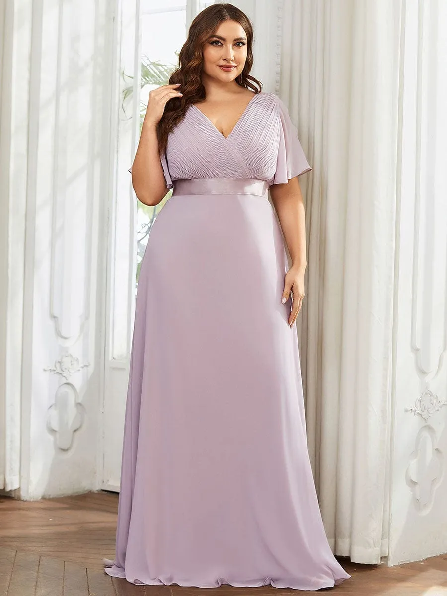 Monica | High Waist Short Sleeves Bridesmaid Dress