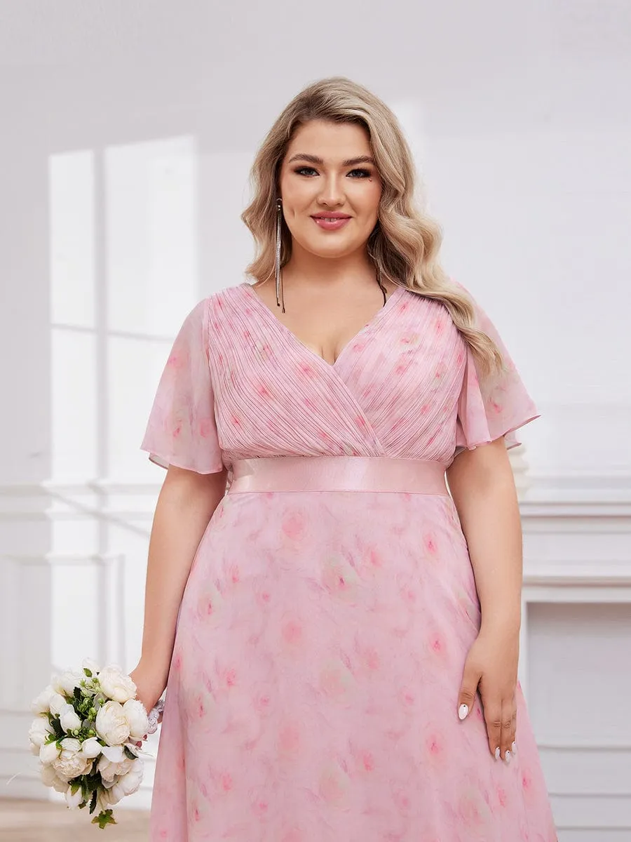 Monica | High Waist Short Sleeves Bridesmaid Dress