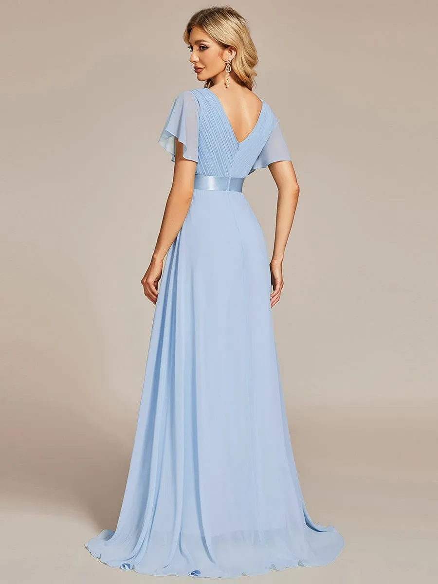 Monica | High Waist Short Sleeves Bridesmaid Dress