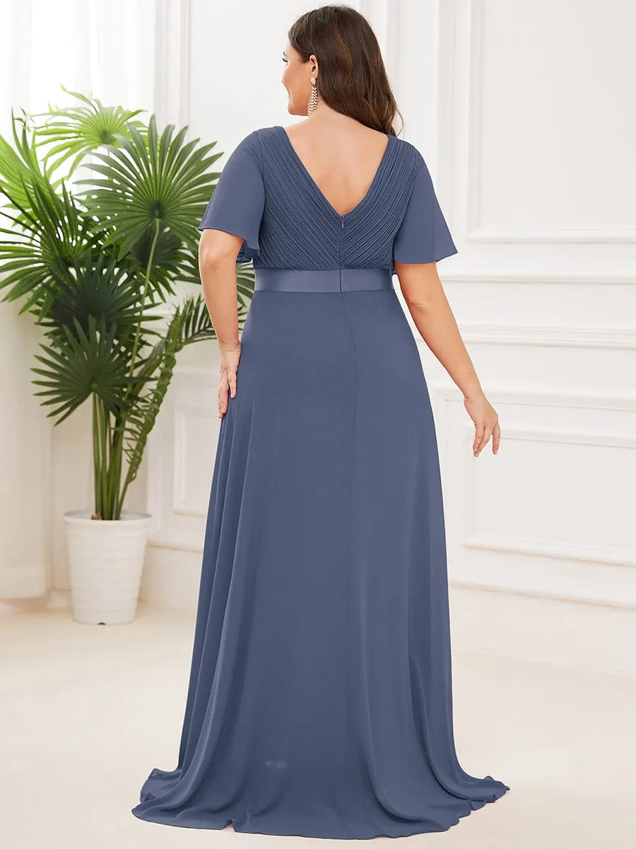 Monica | High Waist Short Sleeves Bridesmaid Dress