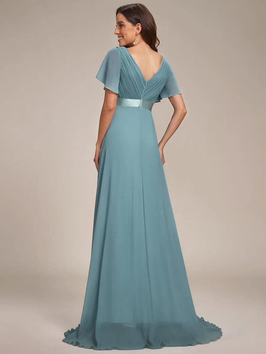 Monica | High Waist Short Sleeves Bridesmaid Dress