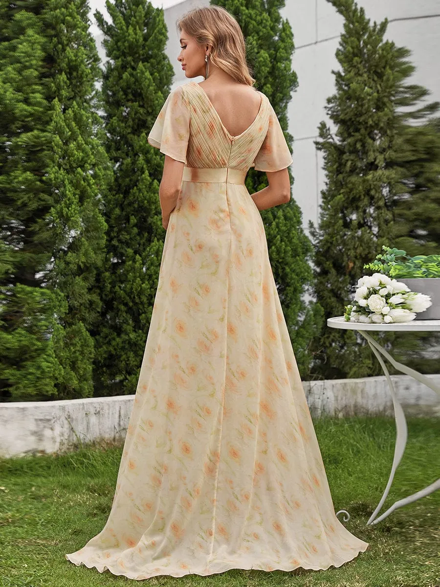 Monica | High Waist Short Sleeves Bridesmaid Dress