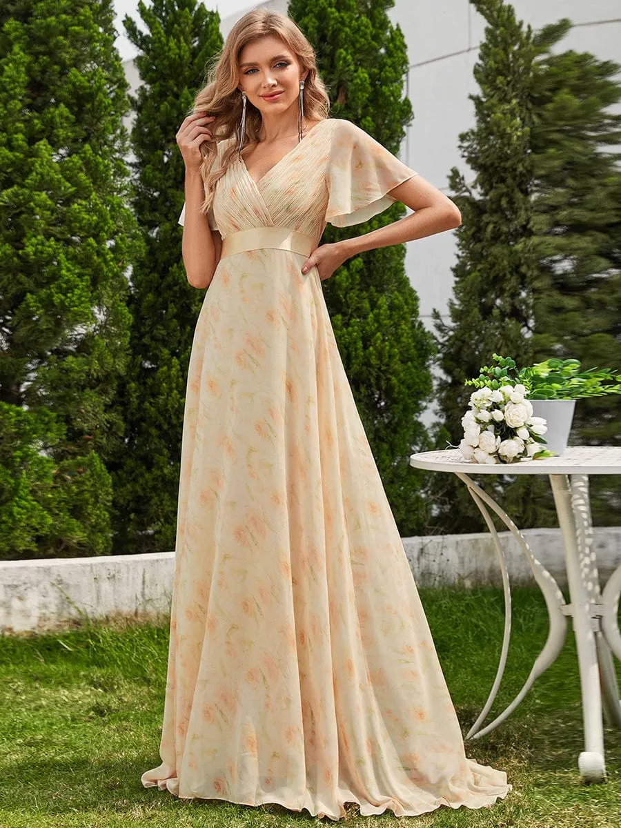 Monica | High Waist Short Sleeves Bridesmaid Dress