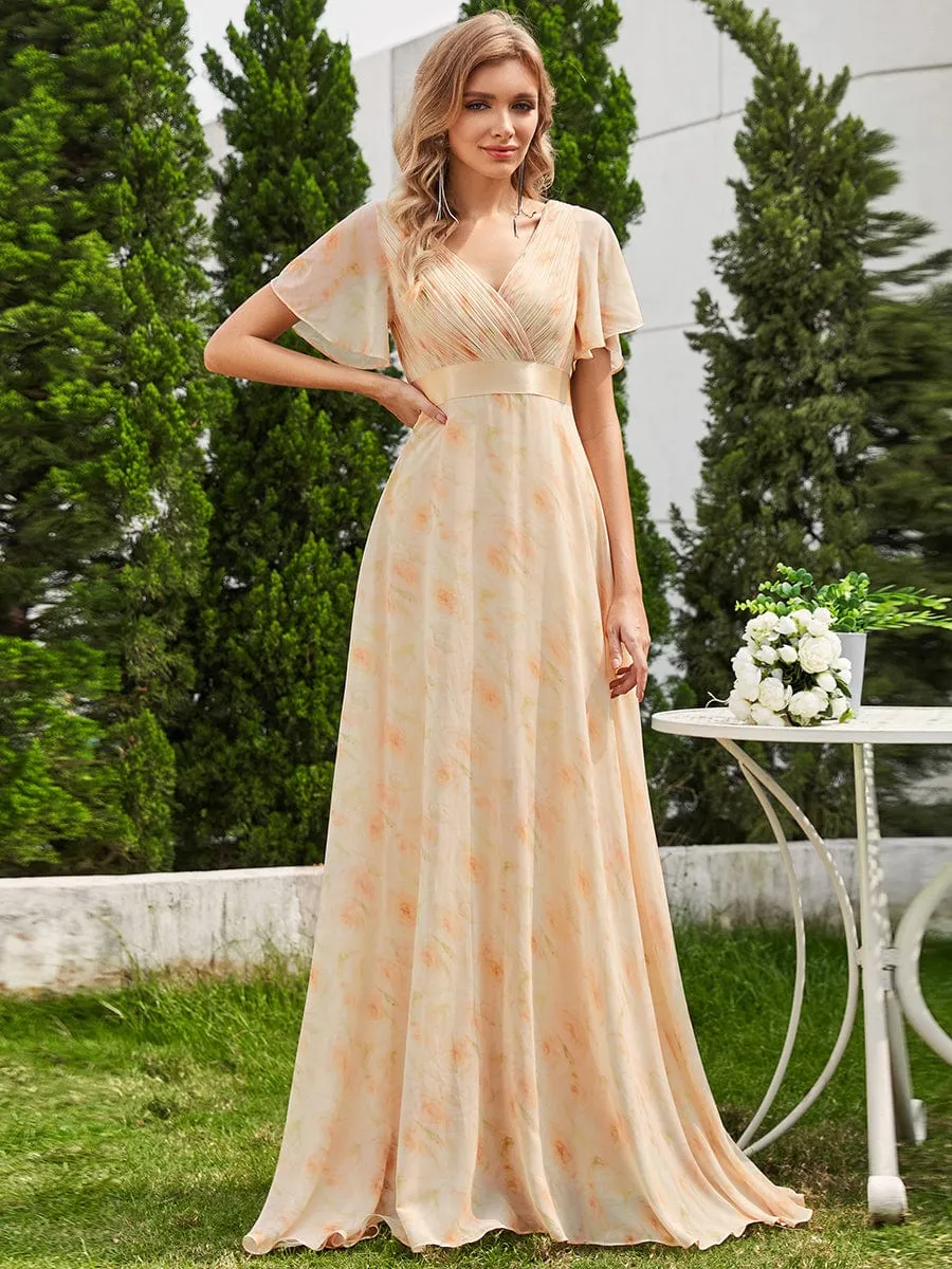 Monica | High Waist Short Sleeves Bridesmaid Dress