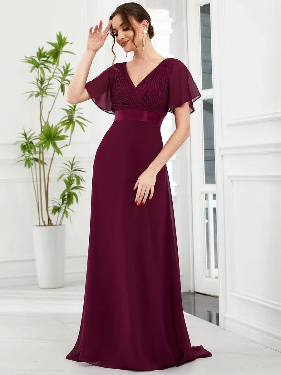 Monica | High Waist Short Sleeves Bridesmaid Dress