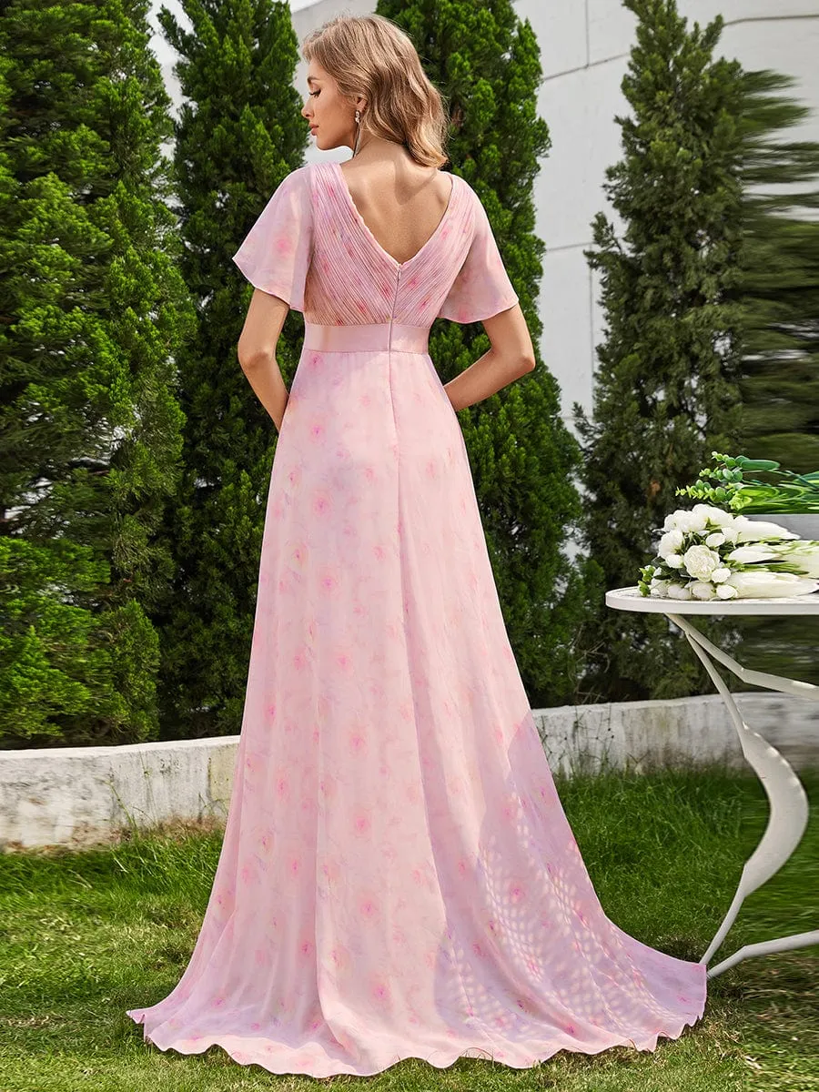 Monica | High Waist Short Sleeves Bridesmaid Dress
