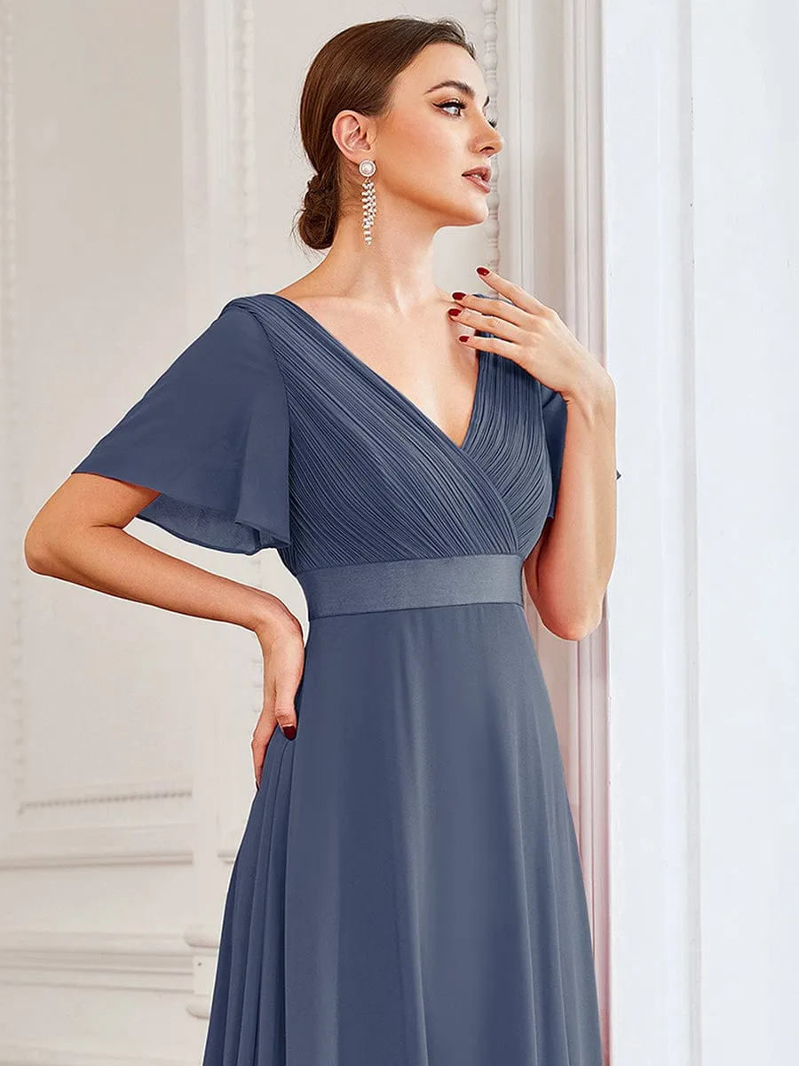 Monica | High Waist Short Sleeves Bridesmaid Dress