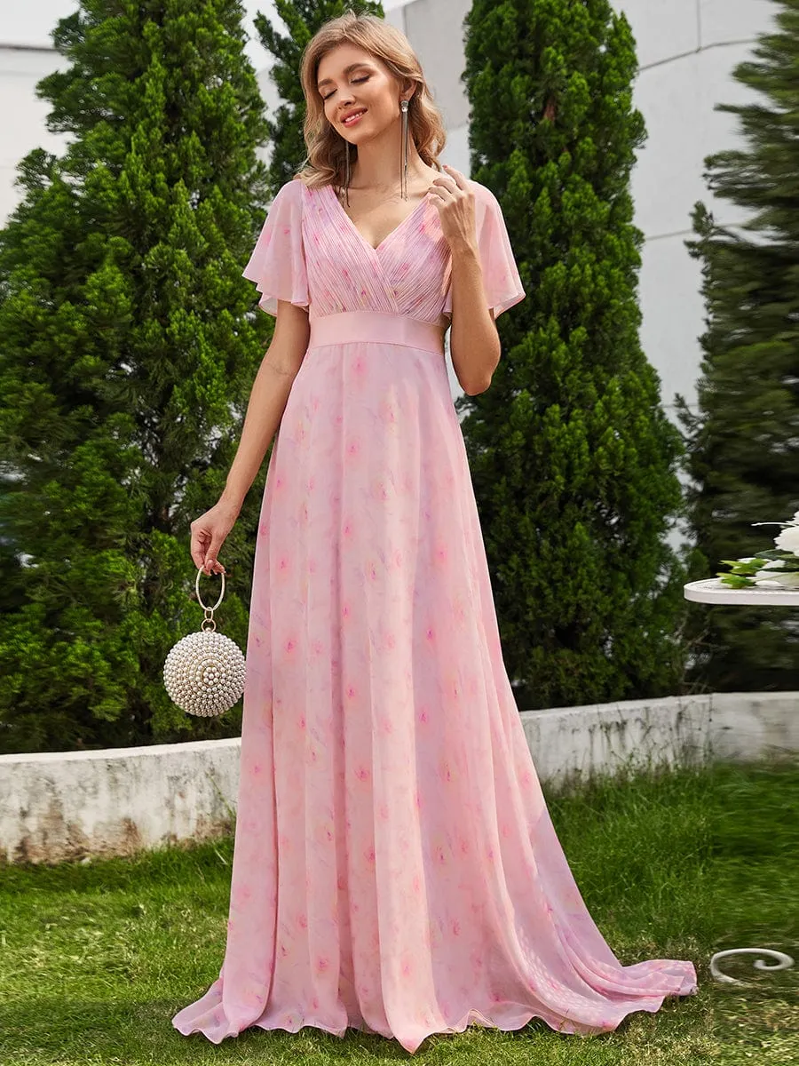 Monica | High Waist Short Sleeves Bridesmaid Dress