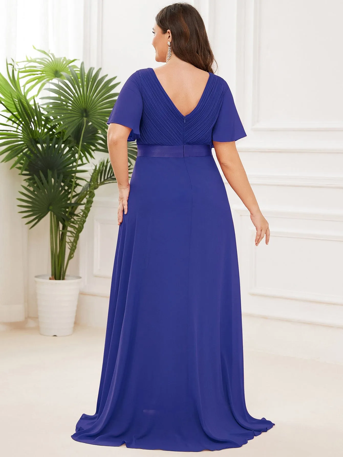 Monica | High Waist Short Sleeves Bridesmaid Dress