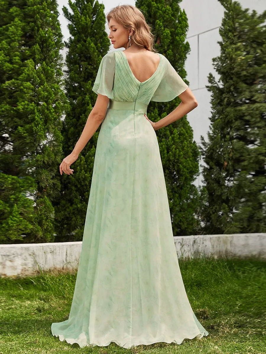 Monica | High Waist Short Sleeves Bridesmaid Dress
