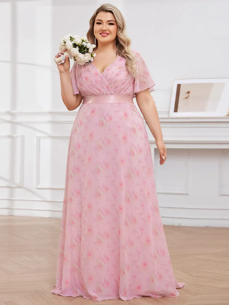 Monica | High Waist Short Sleeves Bridesmaid Dress