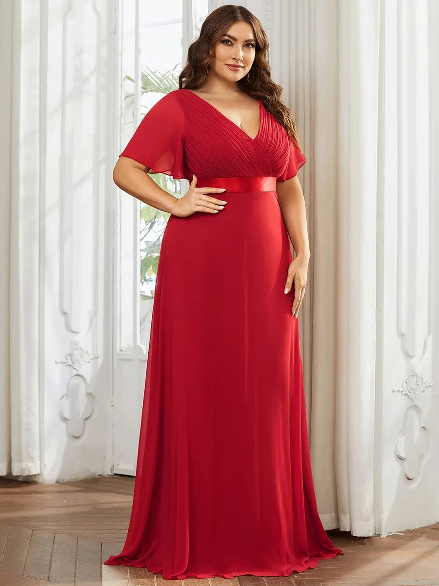 Monica | High Waist Short Sleeves Bridesmaid Dress