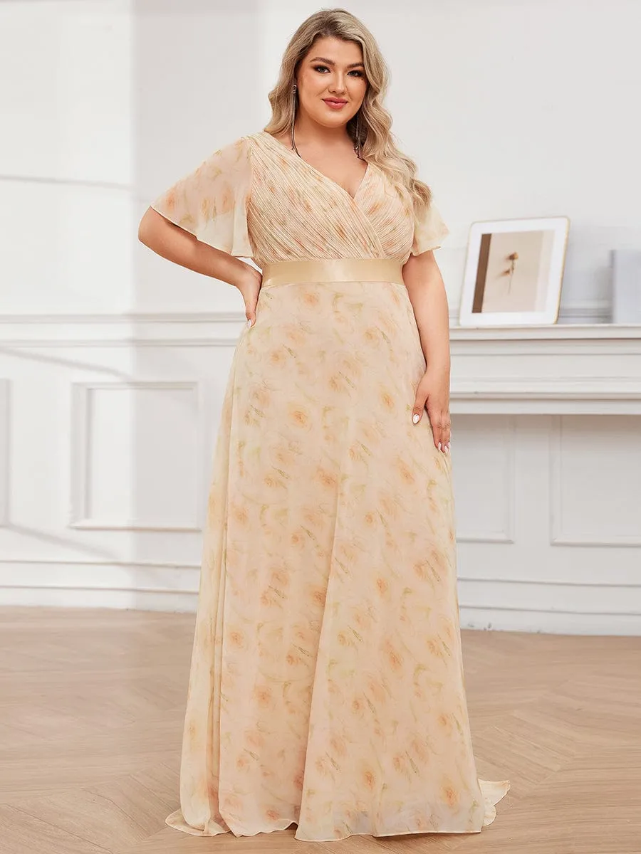 Monica | High Waist Short Sleeves Bridesmaid Dress