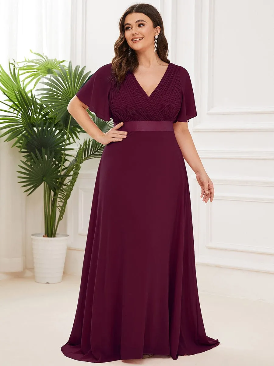 Monica | High Waist Short Sleeves Bridesmaid Dress