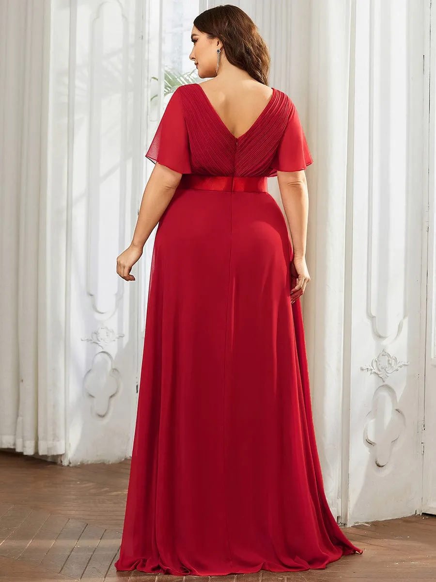 Monica | High Waist Short Sleeves Bridesmaid Dress