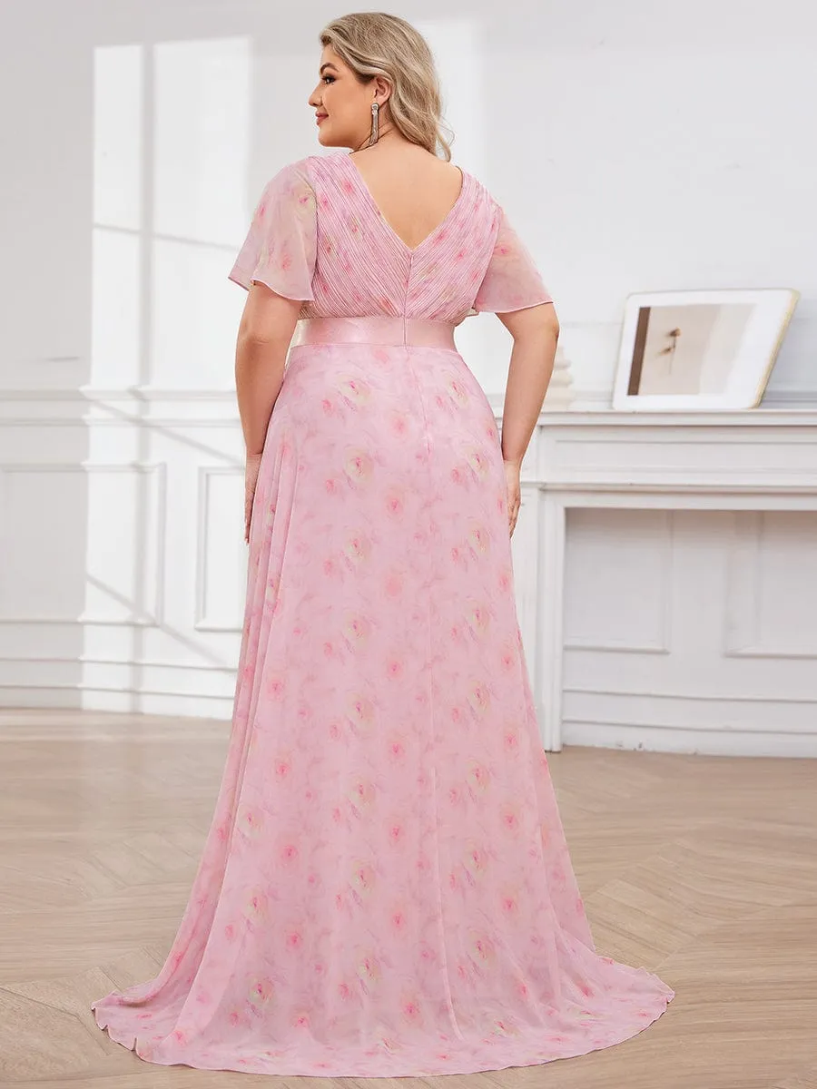 Monica | High Waist Short Sleeves Bridesmaid Dress