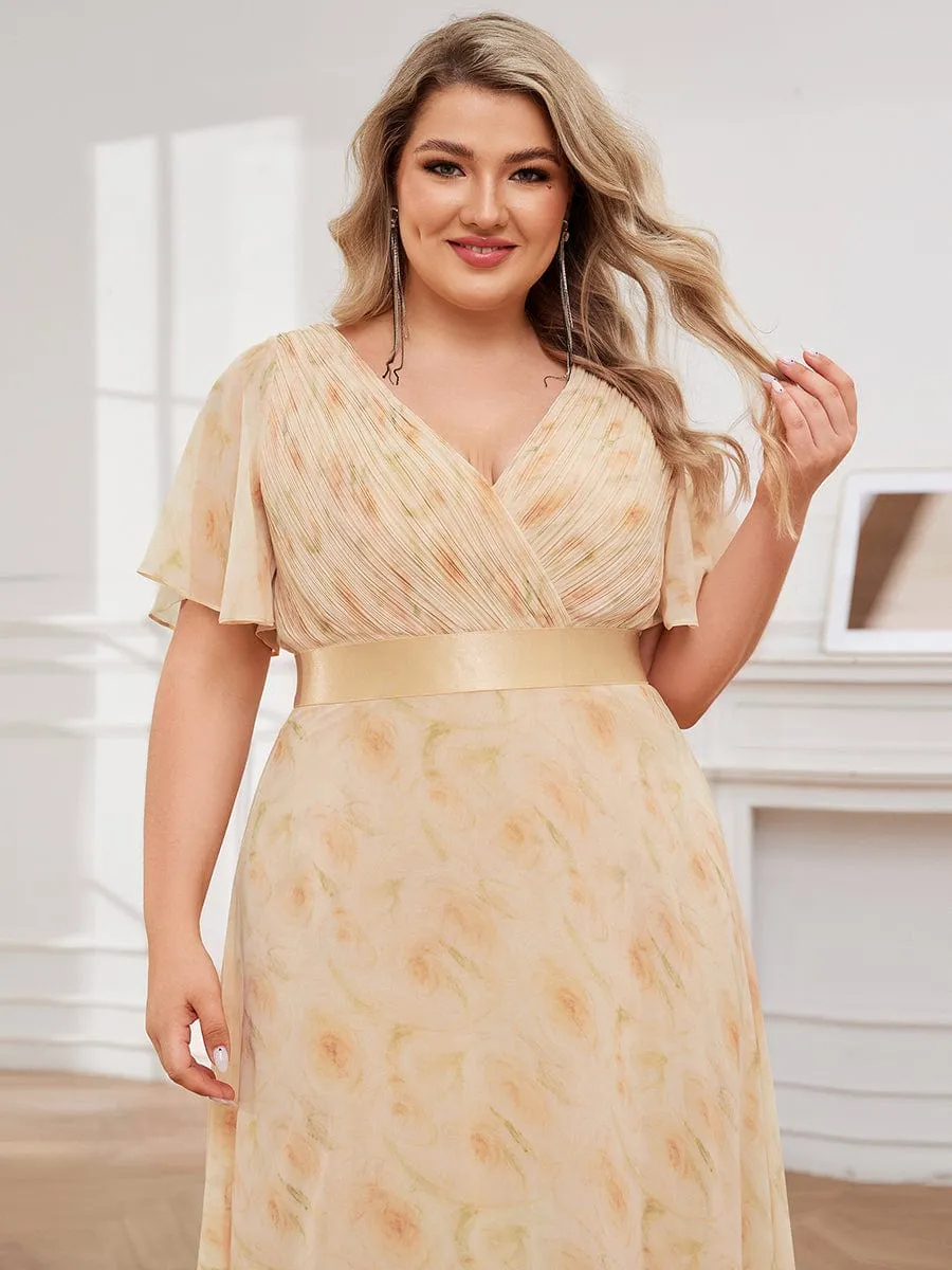 Monica | High Waist Short Sleeves Bridesmaid Dress