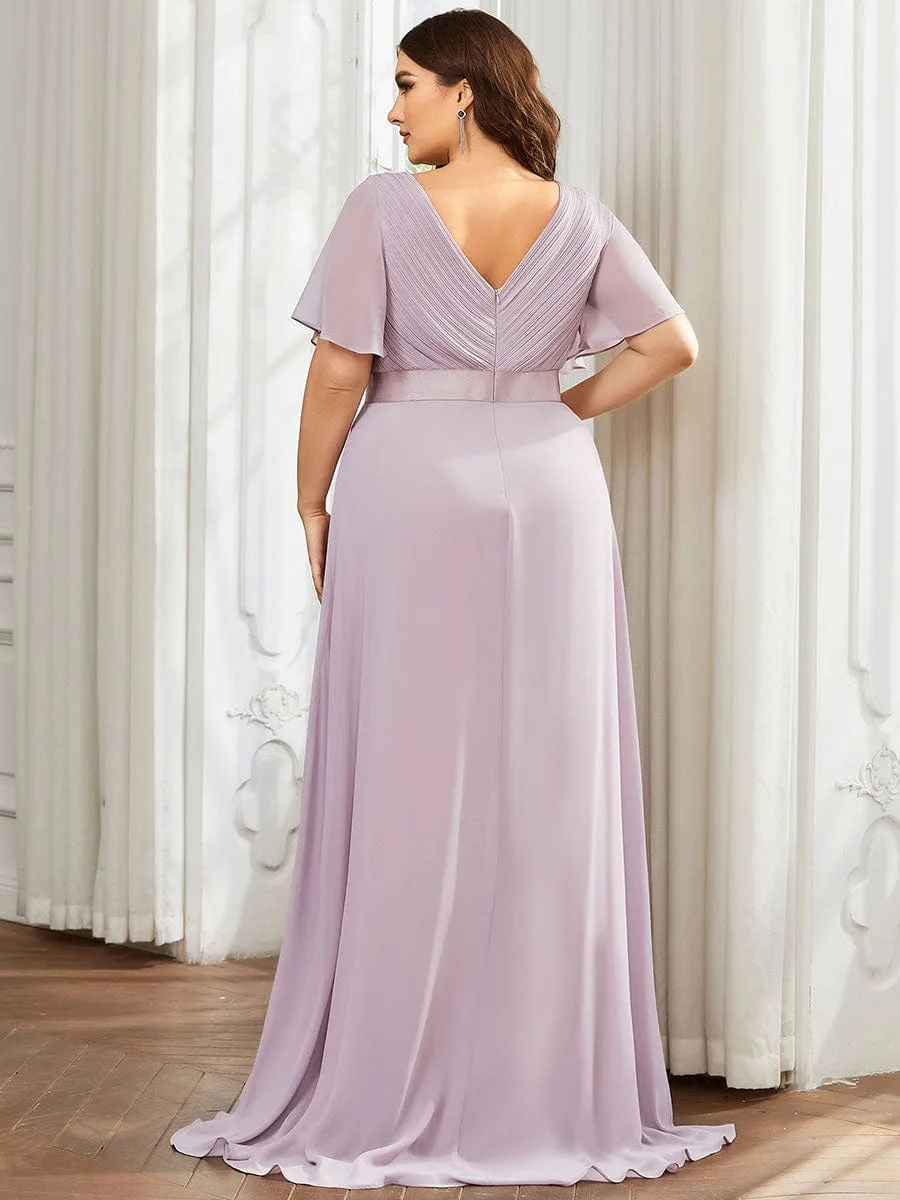 Monica | High Waist Short Sleeves Bridesmaid Dress
