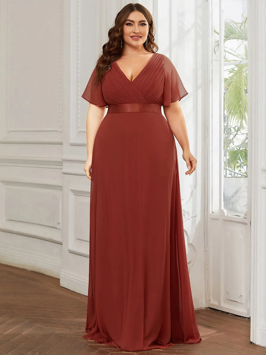 Monica | High Waist Short Sleeves Bridesmaid Dress