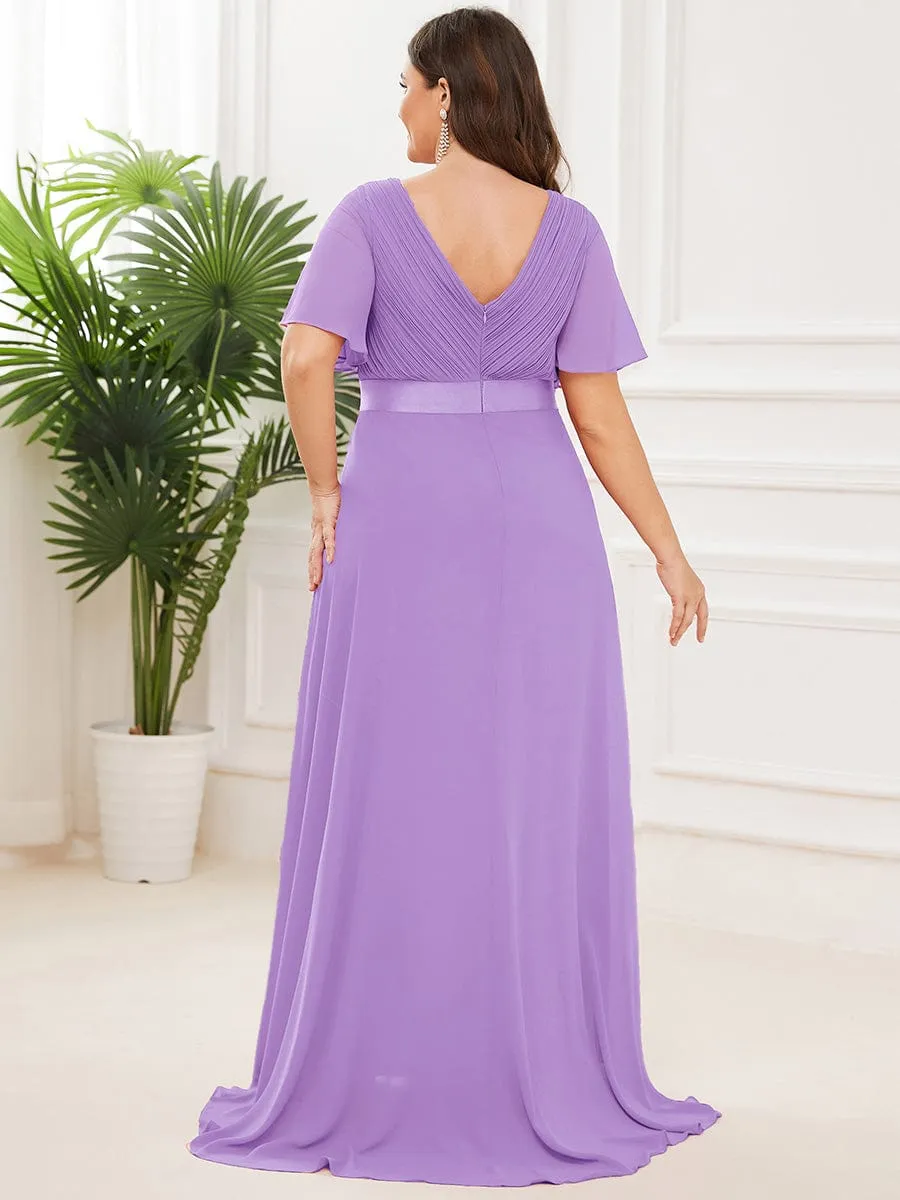 Monica | High Waist Short Sleeves Bridesmaid Dress