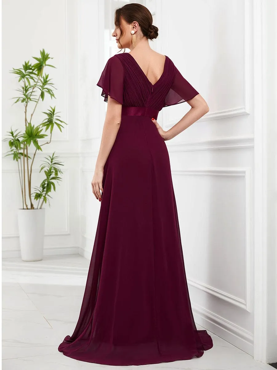 Monica | High Waist Short Sleeves Bridesmaid Dress