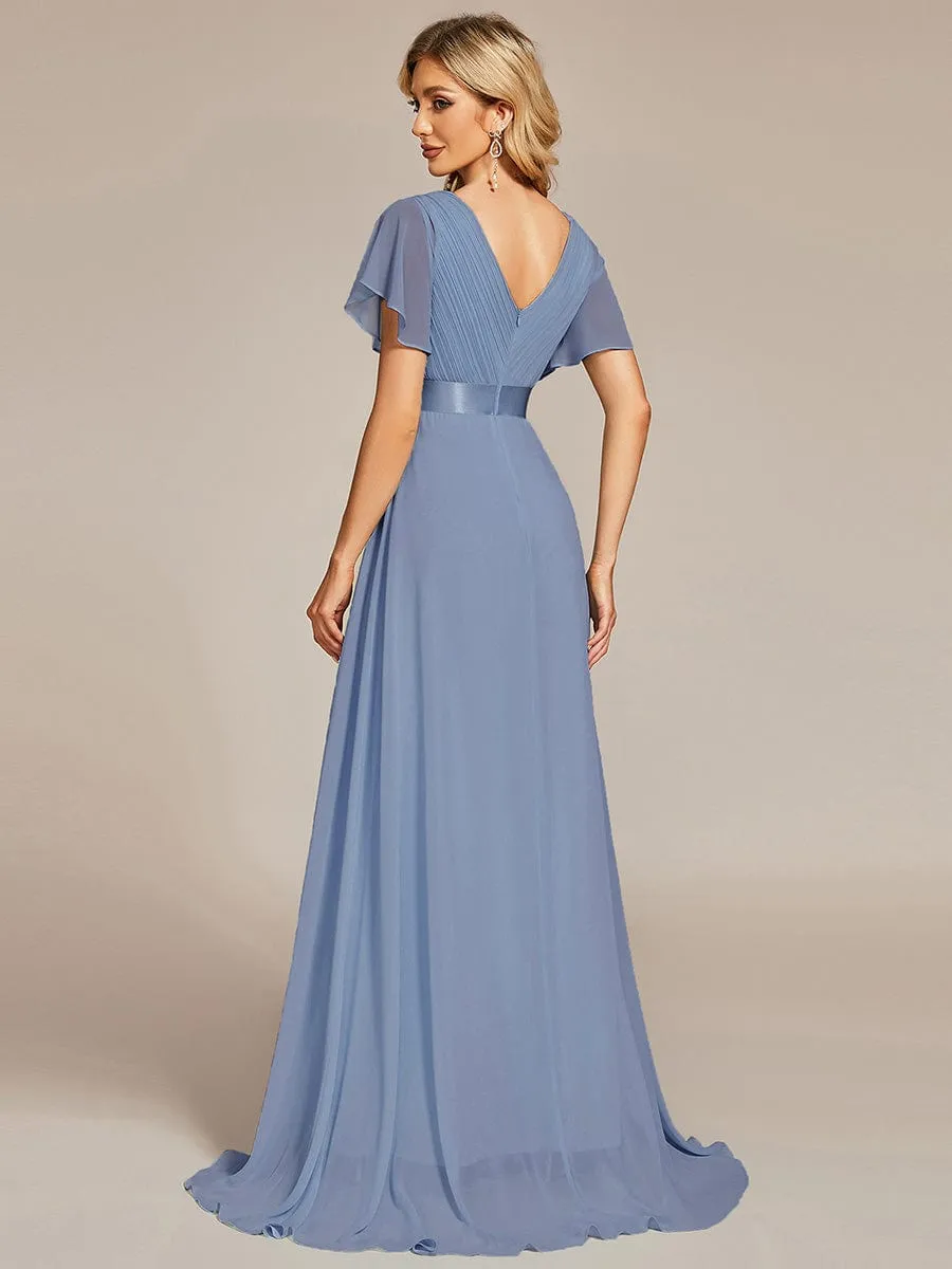 Monica | High Waist Short Sleeves Bridesmaid Dress