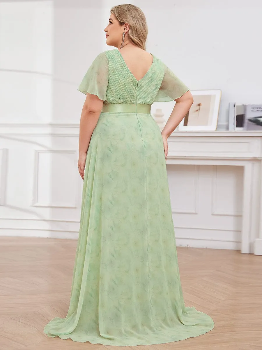 Monica | High Waist Short Sleeves Bridesmaid Dress
