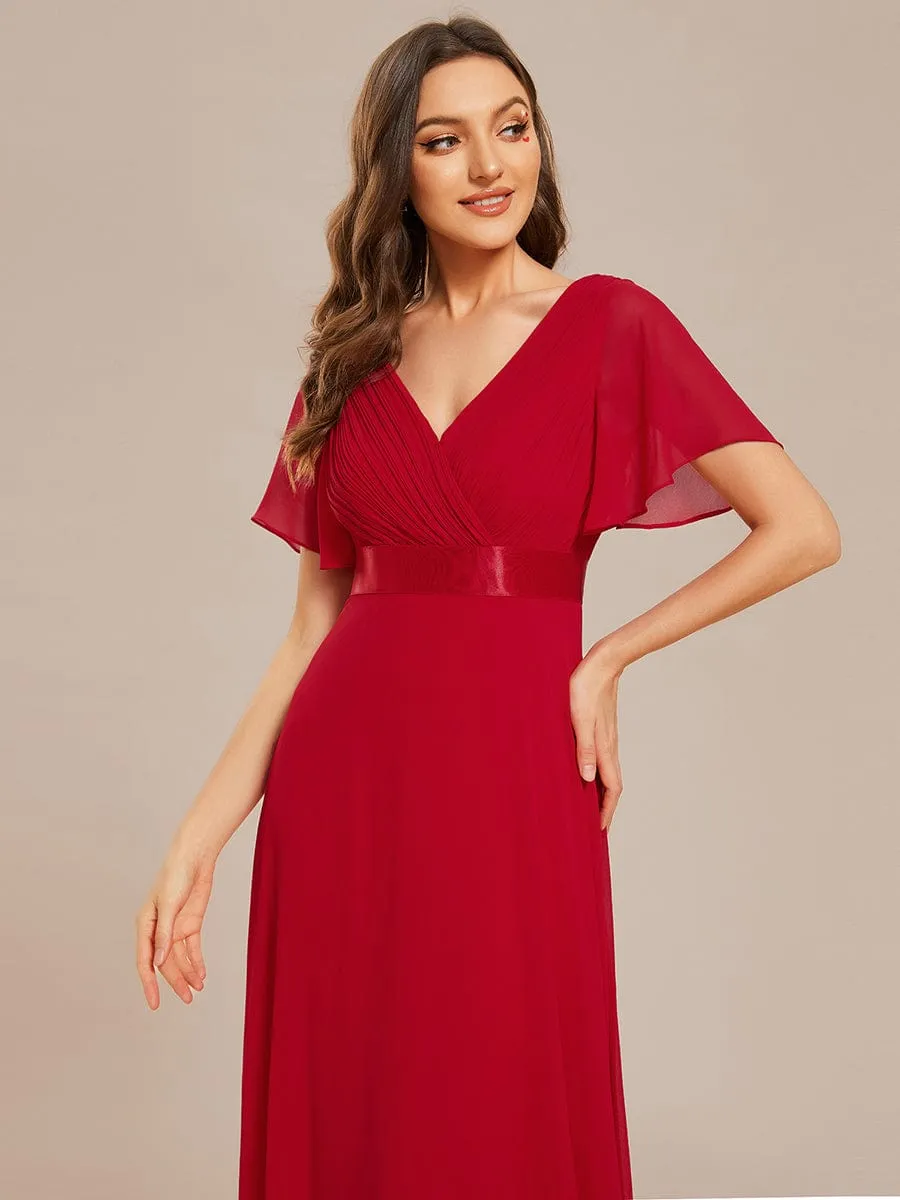 Monica | High Waist Short Sleeves Bridesmaid Dress