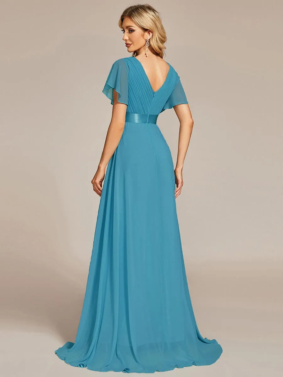 Monica | High Waist Short Sleeves Bridesmaid Dress