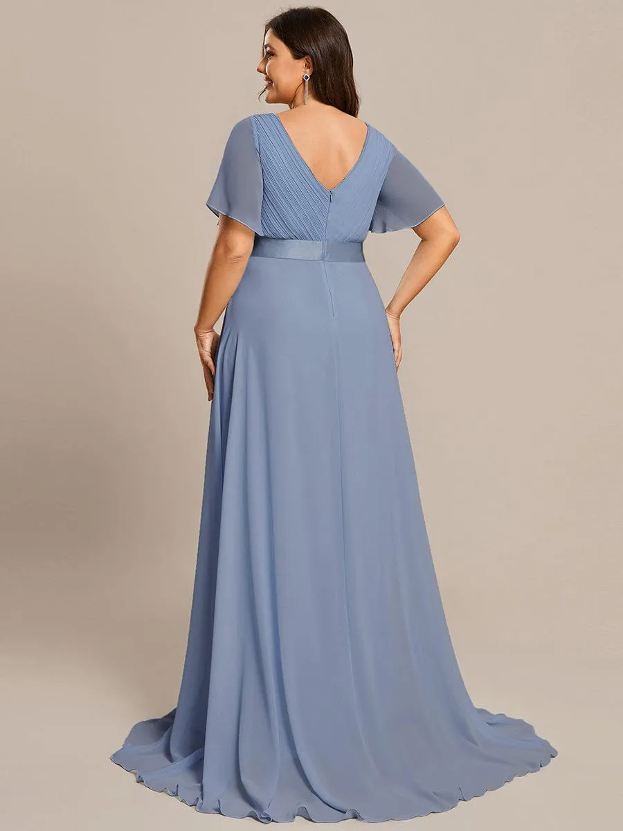 Monica | High Waist Short Sleeves Bridesmaid Dress