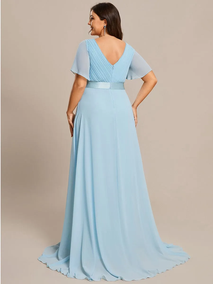 Monica | High Waist Short Sleeves Bridesmaid Dress