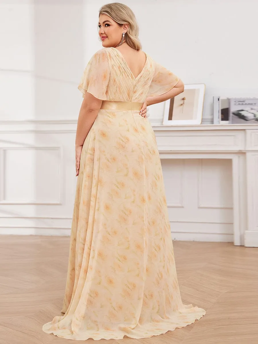 Monica | High Waist Short Sleeves Bridesmaid Dress