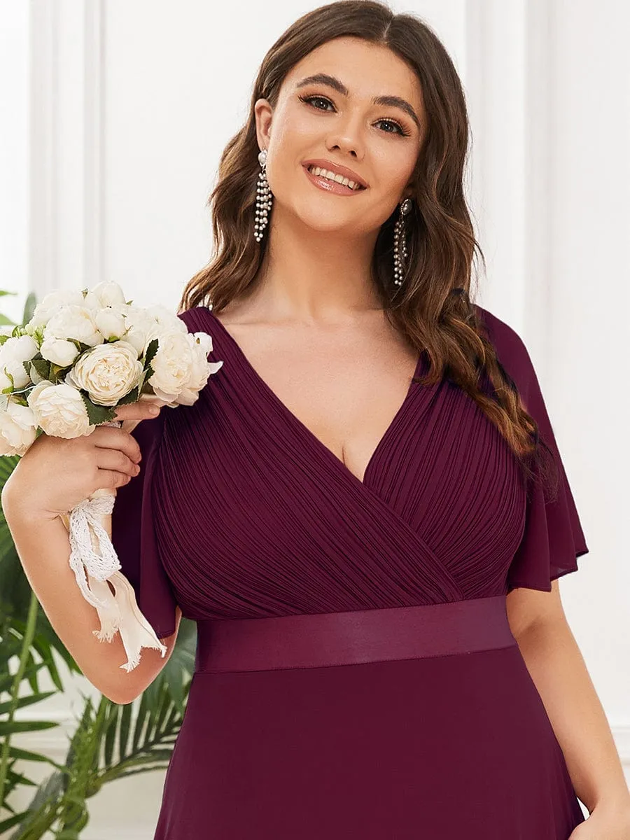 Monica | High Waist Short Sleeves Bridesmaid Dress