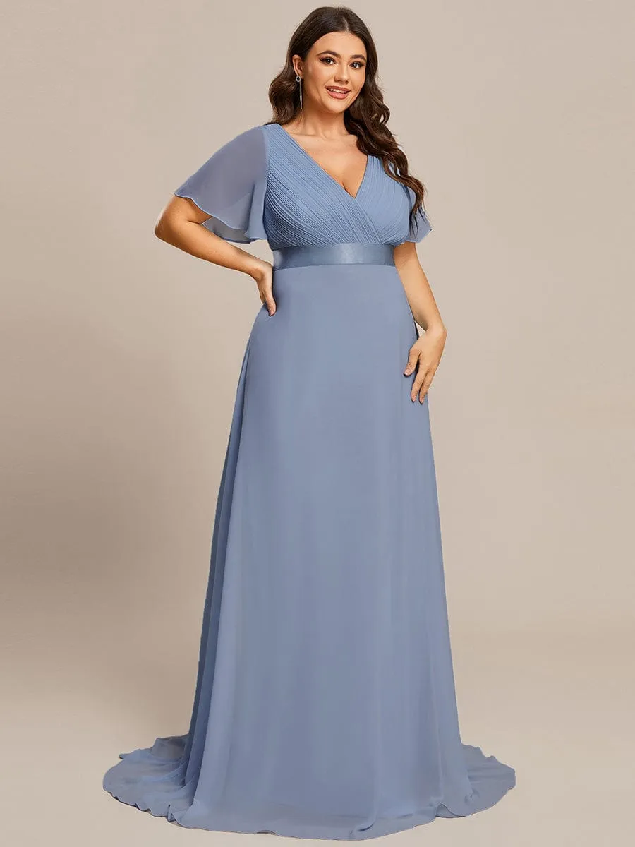Monica | High Waist Short Sleeves Bridesmaid Dress