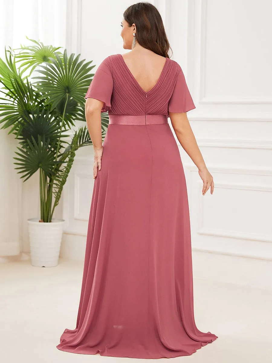 Monica | High Waist Short Sleeves Bridesmaid Dress