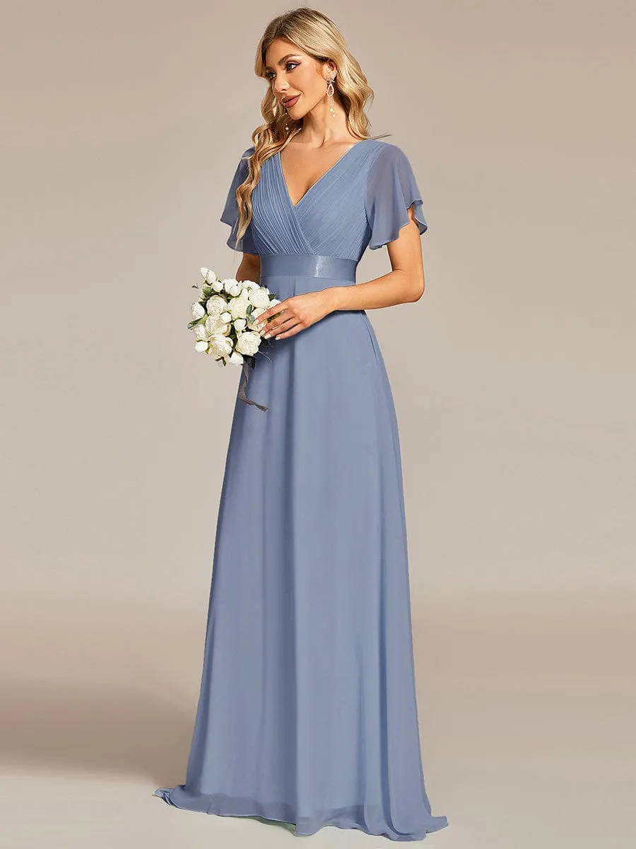 Monica | High Waist Short Sleeves Bridesmaid Dress