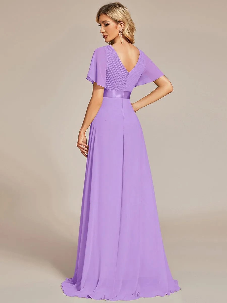 Monica | High Waist Short Sleeves Bridesmaid Dress