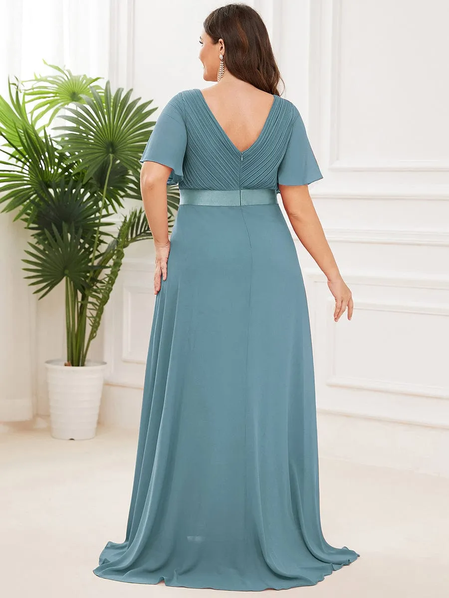 Monica | High Waist Short Sleeves Bridesmaid Dress