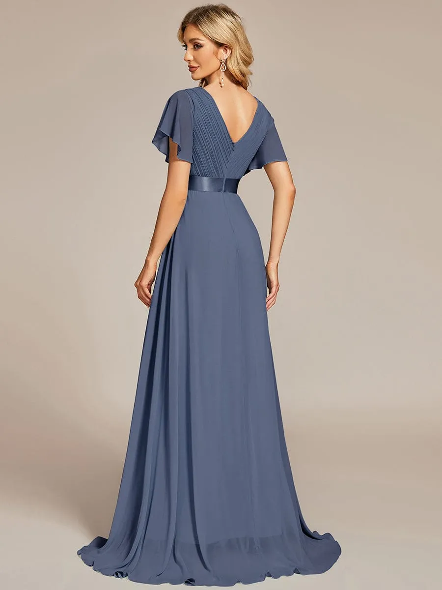 Monica | High Waist Short Sleeves Bridesmaid Dress