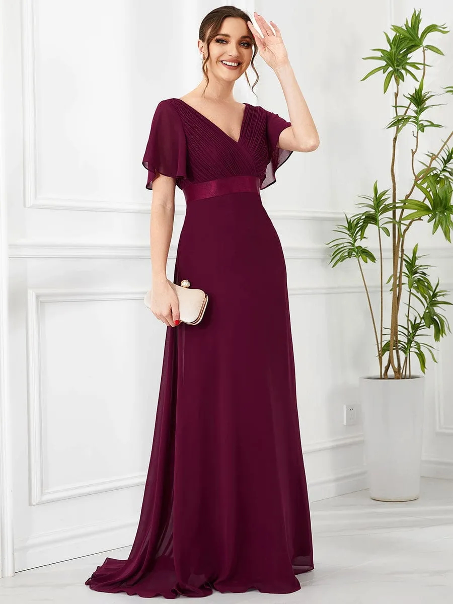 Monica | High Waist Short Sleeves Bridesmaid Dress