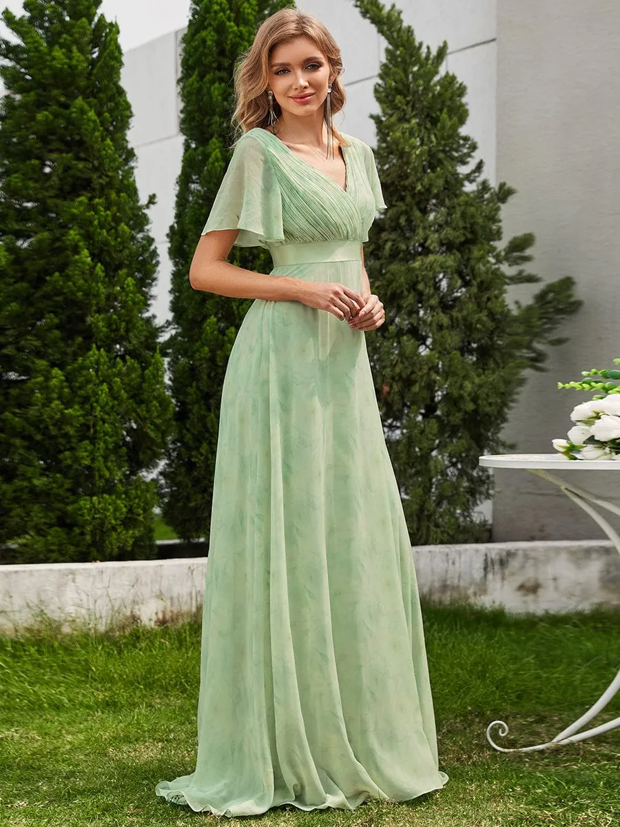 Monica | High Waist Short Sleeves Bridesmaid Dress