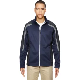 North End Men's Classic Navy Strike Colorblock Fleece Jacket