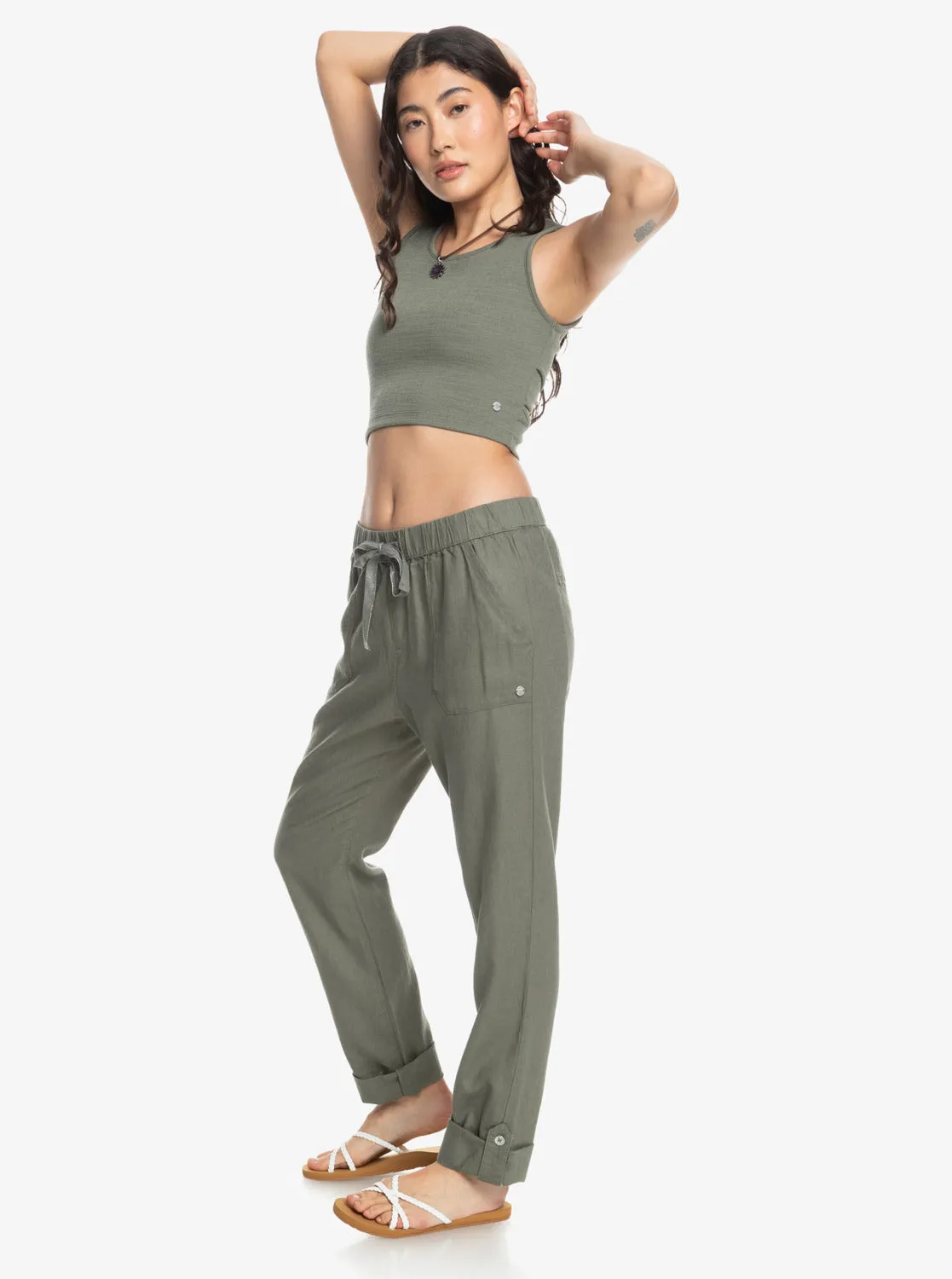 On The Seashore Pants - Agave Green