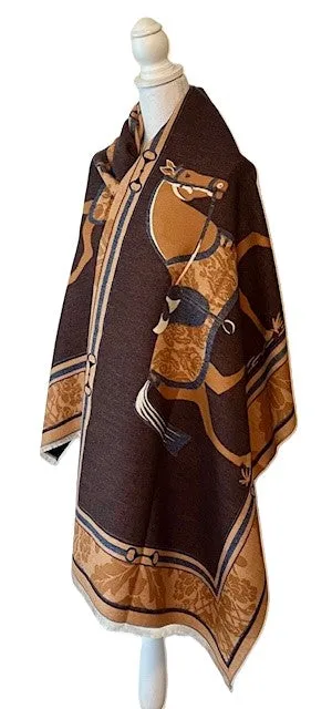 Orange / Blue Ceremony Reversible Wrap– Artisan Shawl