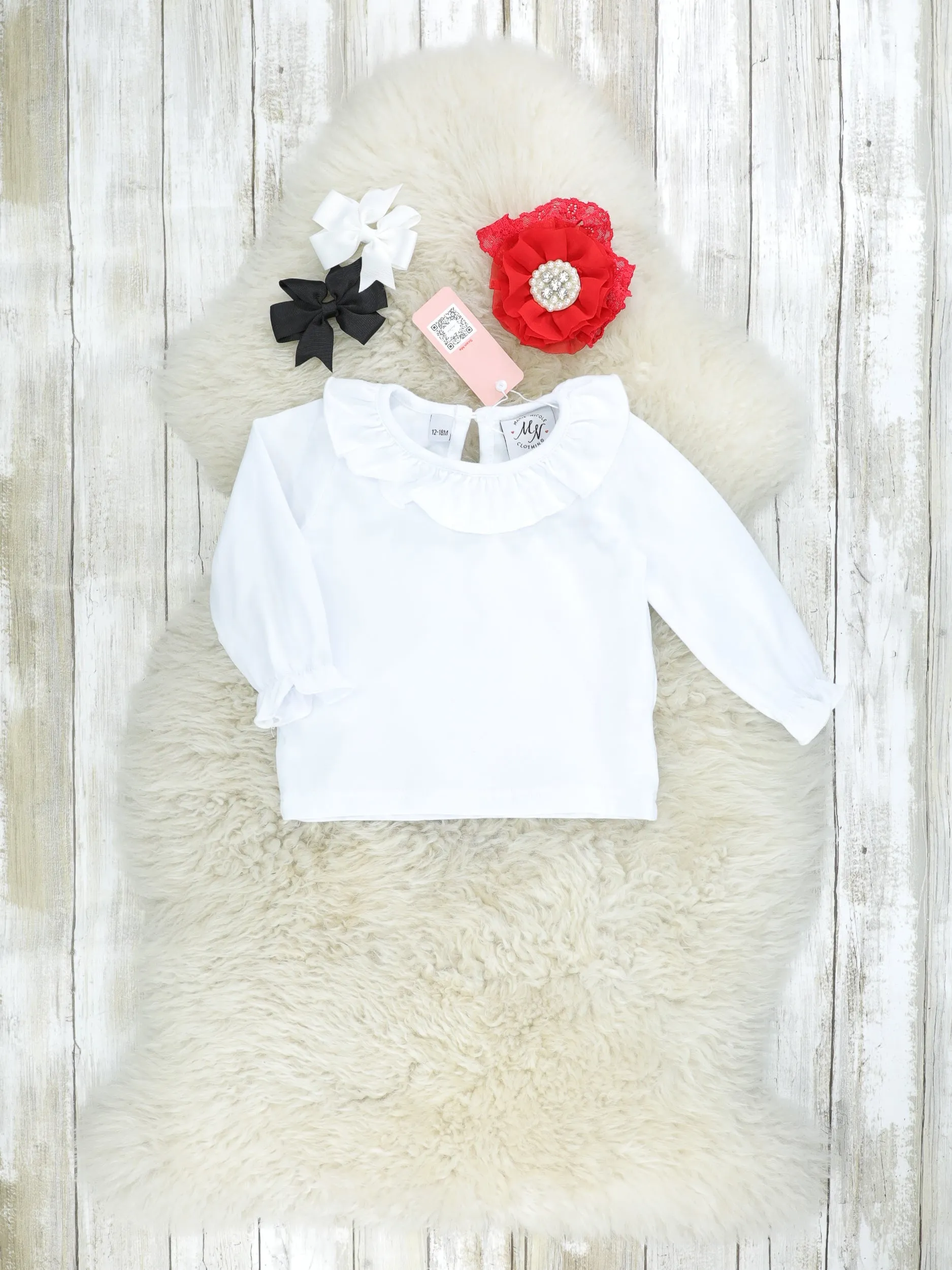 Plaid Bow Overall Ruffle Romper Set