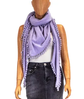 Pom Pom Cashmere Shawl