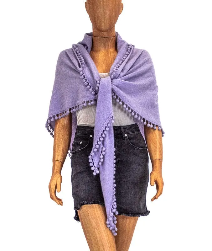 Pom Pom Cashmere Shawl