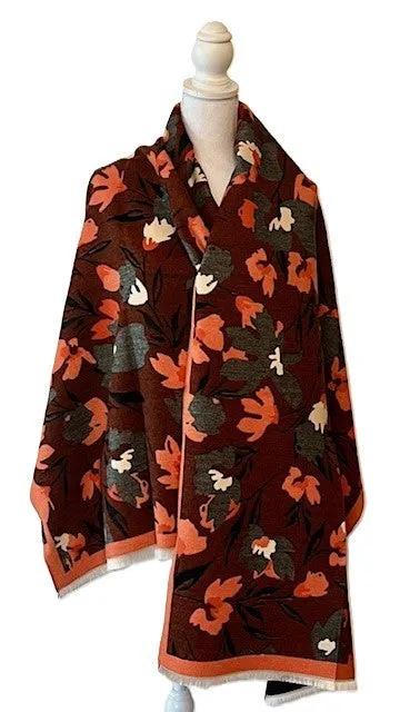 Red/Orange and Black Reversible Wrap – Artisan Shawl