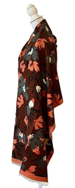 Red/Orange and Black Reversible Wrap – Artisan Shawl