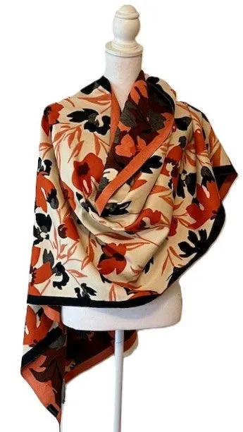 Red/Orange and Black Reversible Wrap – Artisan Shawl